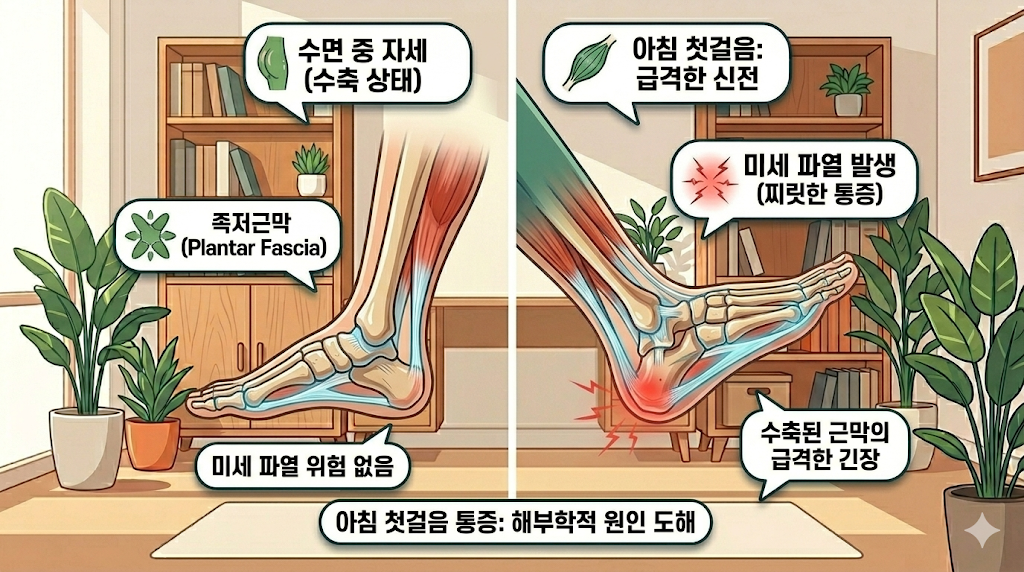 족저근막염 아침 통증 원인 미세 파열