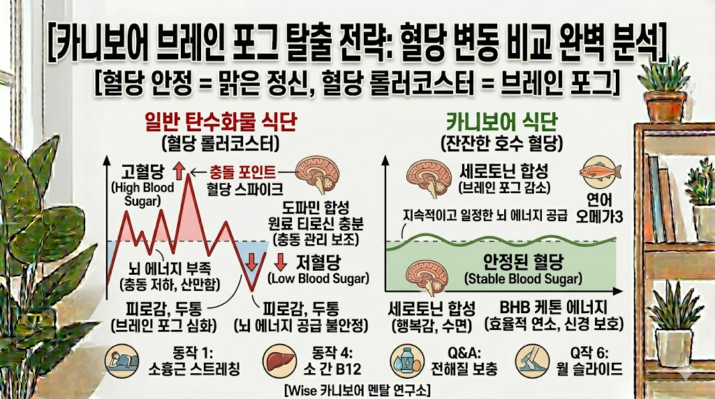 카니보어 브레인 포그 탈출 혈당 변동 비교